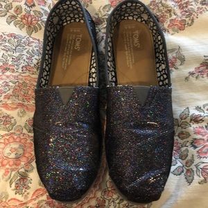 Toms Black Glitter 9.5W